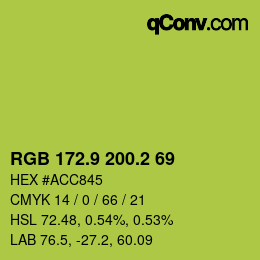 カラーコード: RGB 172.9 200.2 69 | qconv.com