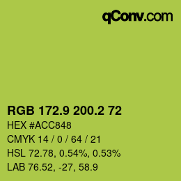 カラーコード: RGB 172.9 200.2 72 | qconv.com