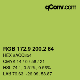 カラーコード: RGB 172.9 200.2 84 | qconv.com