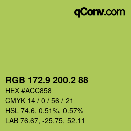 カラーコード: RGB 172.9 200.2 88 | qconv.com