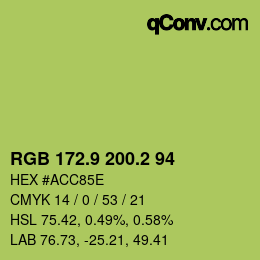 カラーコード: RGB 172.9 200.2 94 | qconv.com