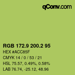 カラーコード: RGB 172.9 200.2 95 | qconv.com