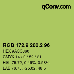カラーコード: RGB 172.9 200.2 96 | qconv.com