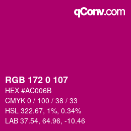 Código de color: RGB 172 0 107 | qconv.com