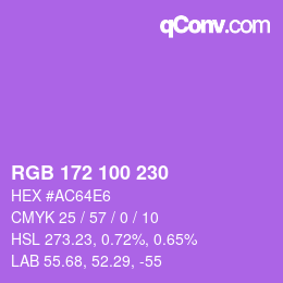Color code: RGB 172 100 230 | qconv.com