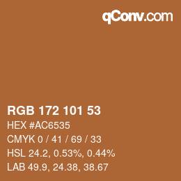 颜色代码: RGB 172 101 53 | qconv.com