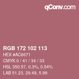 Color code: RGB 172 102 113 | qconv.com