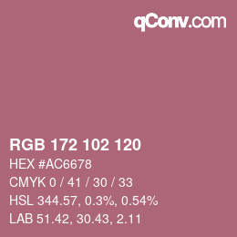 Color code: RGB 172 102 120 | qconv.com