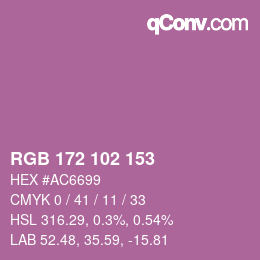 Color code: RGB 172 102 153 | qconv.com