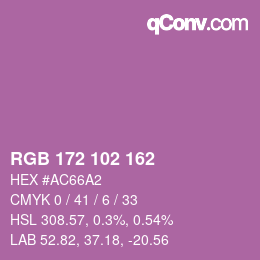 Color code: RGB 172 102 162 | qconv.com