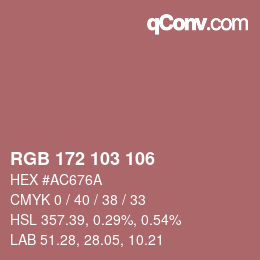 Color code: RGB 172 103 106 | qconv.com