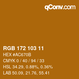 Color code: RGB 172 103 11 | qconv.com