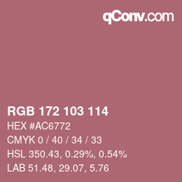 Color code: RGB 172 103 114 | qconv.com