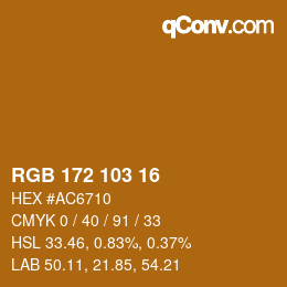 Color code: RGB 172 103 16 | qconv.com