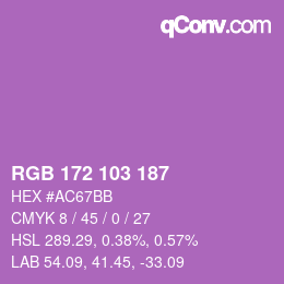 Color code: RGB 172 103 187 | qconv.com