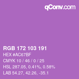 カラーコード: RGB 172 103 191 | qconv.com