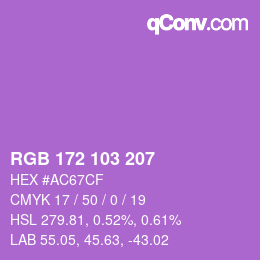 Color code: RGB 172 103 207 | qconv.com