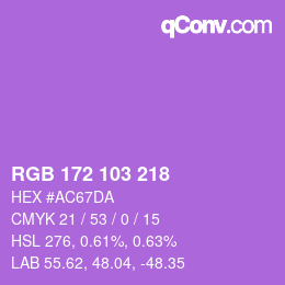 Color code: RGB 172 103 218 | qconv.com