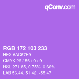 Color code: RGB 172 103 233 | qconv.com