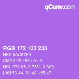 Color code: RGB 172 103 233 | qconv.com