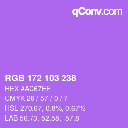 Color code: RGB 172 103 238 | qconv.com