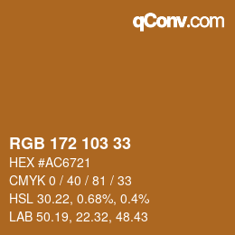 Color code: RGB 172 103 33 | qconv.com