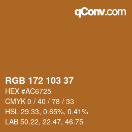 颜色代码: RGB 172 103 37 | qconv.com