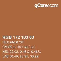 Color code: RGB 172 103 63 | qconv.com