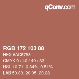 Code couleur: RGB 172 103 88 | qconv.com
