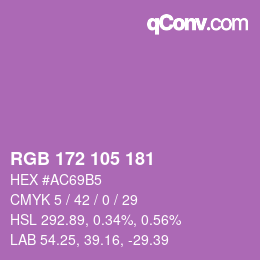 カラーコード: RGB 172 105 181 | qconv.com