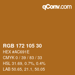 Color code: RGB 172 105 30 | qconv.com