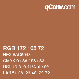 Color code: RGB 172 105 72 | qconv.com