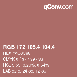 カラーコード: RGB 172 108.4 104.4 | qconv.com