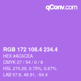 カラーコード: RGB 172 108.4 234.4 | qconv.com