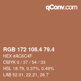 カラーコード: RGB 172 108.4 79.4 | qconv.com