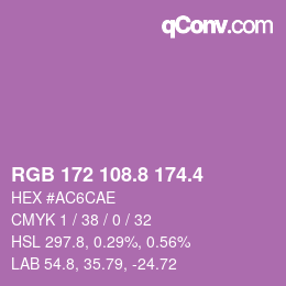 カラーコード: RGB 172 108.8 174.4 | qconv.com