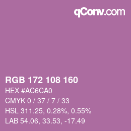 Farbcode: RGB 172 108 160 | qconv.com
