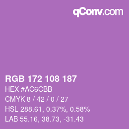 Código de color: RGB 172 108 187 | qconv.com