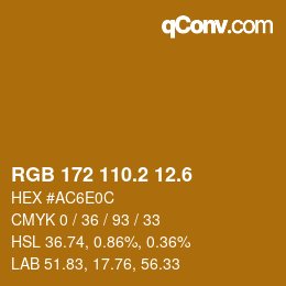 カラーコード: RGB 172 110.2 12.6 | qconv.com