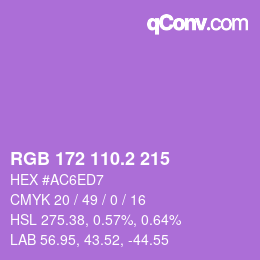 カラーコード: RGB 172 110.2 215 | qconv.com
