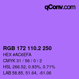 カラーコード: RGB 172 110.2 250 | qconv.com