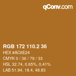 カラーコード: RGB 172 110.2 36 | qconv.com