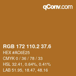 カラーコード: RGB 172 110.2 37.6 | qconv.com
