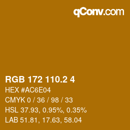 カラーコード: RGB 172 110.2 4 | qconv.com