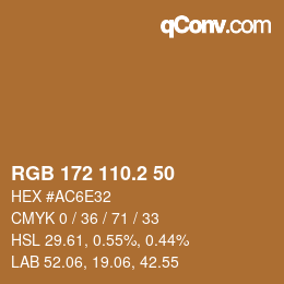 カラーコード: RGB 172 110.2 50 | qconv.com