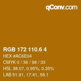 カラーコード: RGB 172 110.6 4 | qconv.com