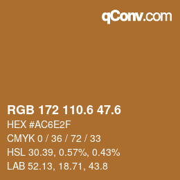 カラーコード: RGB 172 110.6 47.6 | qconv.com