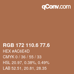 カラーコード: RGB 172 110.6 77.6 | qconv.com