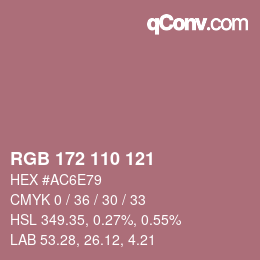 Code couleur: RGB 172 110 121 | qconv.com