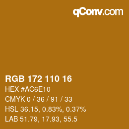 カラーコード: RGB 172 110 16 | qconv.com
